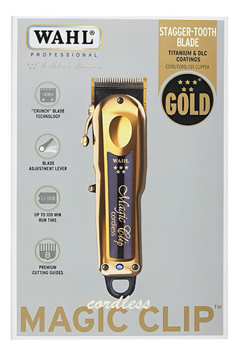 Máquina de cortar cabelo Wahl Magic Clip Gold sem fio