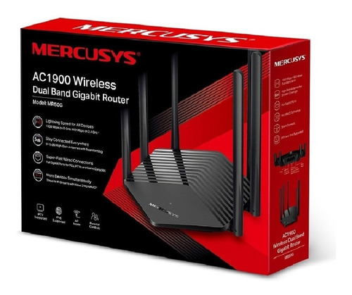 Imagen 2 de 3 de Router Wifi Mr50g Ac1900 Gigabit Fibra Óptica Rompemuro 4k H