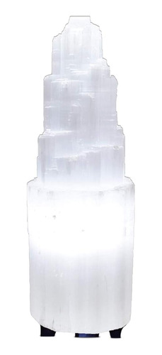 Lámpara De Cristal De Selenita Brillante Del Himalaya De 20 