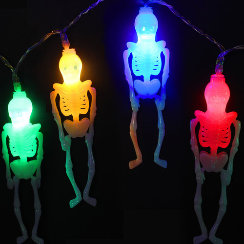 Cadena De Luces Led Para Halloween En Forma De Calavera En F