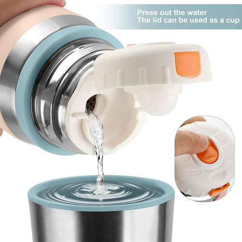 Termo Bala Botella Acero Inox Doble Capa Cap 700ml Premium Acero Y Negro