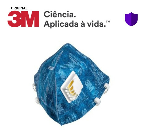 Imagem 1 de 5 de 50 Máscara Azul 3m 9822 Pff2 Com Válvula N95- C/ Nota Fiscal