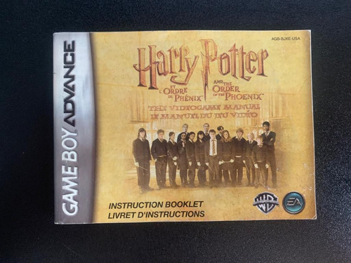 Harry Potter And The Order Of The Phoenix Gba Manual