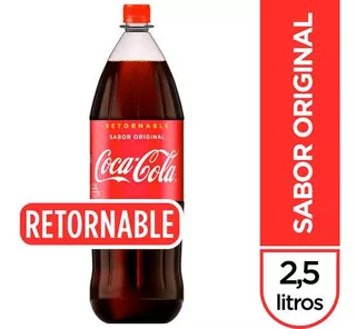 Refresco Coca Cola Original 2.5 Retornable Con Envase 2 Pzs
