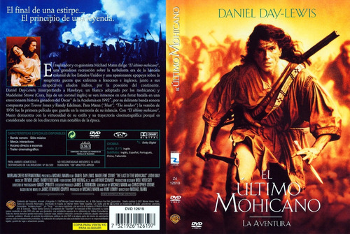 El Ultimo De Los Mohicanos - Daniel Day-lewis - Western Dvd