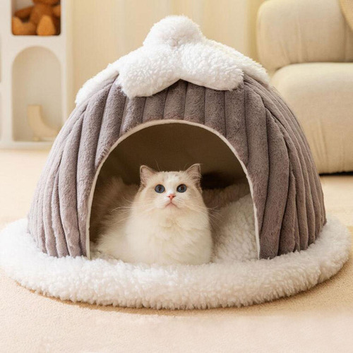 Cama Para Gato Semi Fechada, Casa Para Animais De M