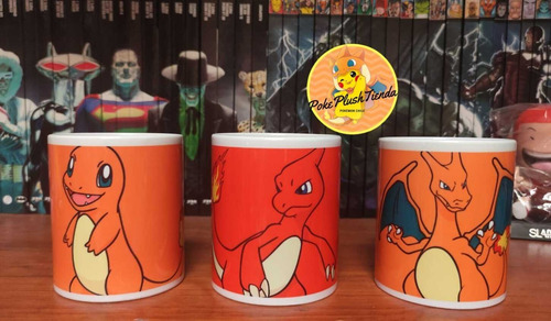 Imagen 1 de 1 de Tazas Pokémon Set Evolución Charmander Charmeleon Charizard