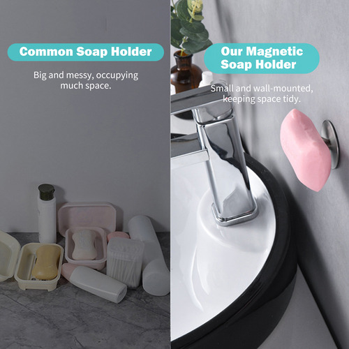 Soporte Magnético Para Jabón Montado En La Pared, De Acero I