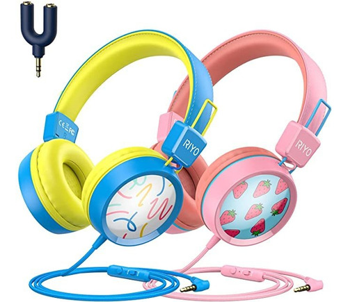 Riyo Auriculares Para Niños Con Micrófono Con Cable