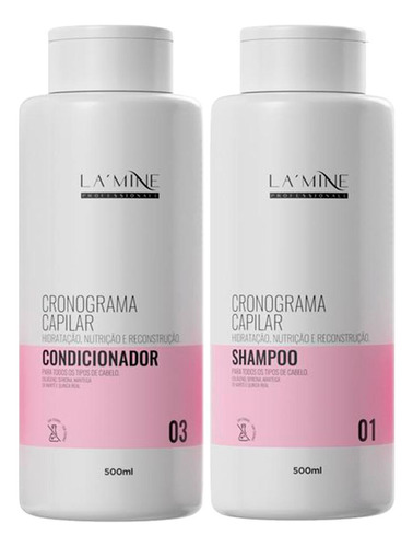 Kit Shampoo + Condicionador Cronograma Capilar Lamine 500ml