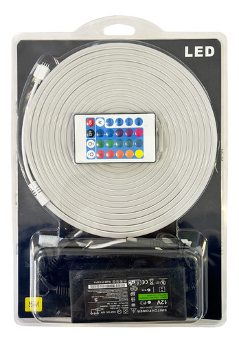 Cinta Led Neón Flexible Control Remoto 5 Metros Rgb