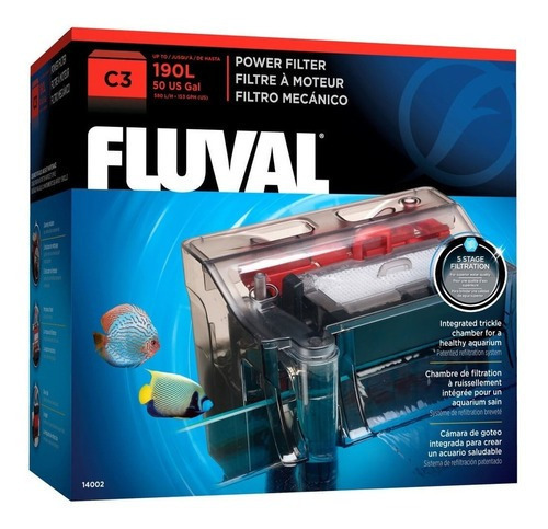 Fluval Filtro Mecánico Para Acuario Mochila C3 Cascada 110V