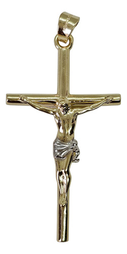 Dije Cruz Crucifijo Tubo Grande / Cristo Oro 10k