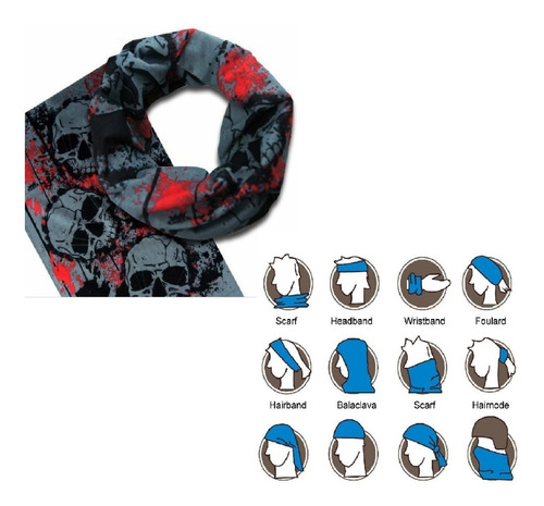 Cuellera Algodon Tipo Bandana Calavera