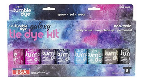 Kit S·e·i Galaxy Tie Dye, Tinte En Aerosol Para Telas, 8 Col