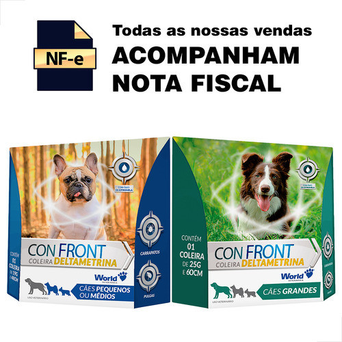 Kit 02 Un Coleira Antipulgas Confront Cães 19 E 25 Grs