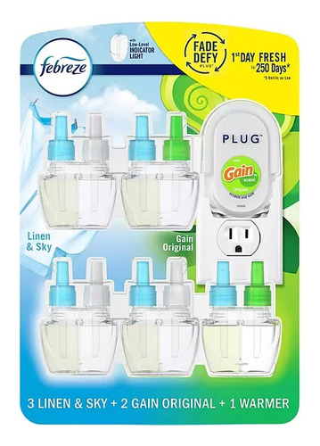 Aromatizante Febreze Plug Air Freshener (1 Warmer+5 Refills)