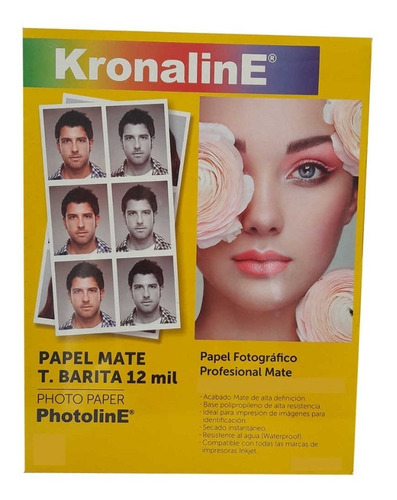 Papel Fotografico Kronaline Pb025 Barita Mate Carta 25h 260g