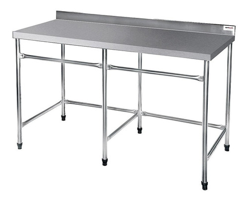 Mesa Lisa Reforçada Atual Inox Em Aço Inox 430 Mlr 2 Metros