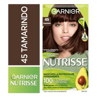 Kit Tintura Garnier Nutrisse regular clasico Mascarilla nutricolor permanente tono 45 tamarindo para cabello