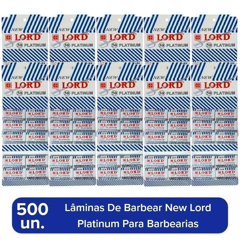 500 Lâminas De Barbear Navalha Lord Platinum