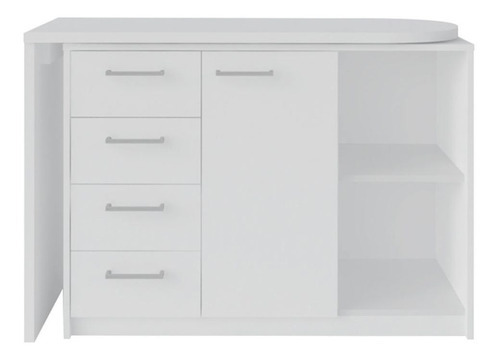 Mesa Para Escritório Extensível Escrivaninha Logan Branco