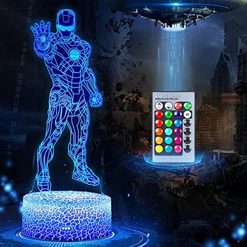 Iron Man 3d Night Light, Xxmanx Baby Night Light Con 7 Color