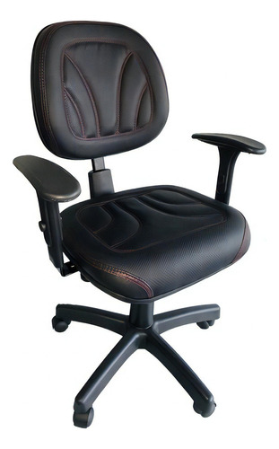 Cadeira Escritório Bem Confortável Com Encosto Regulável. Cor Preto Material do estofamento Couro sintético