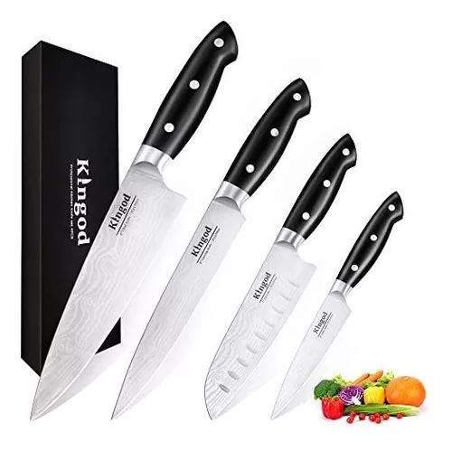 4pcs Juego De Cuchillos De Cocina, Cuchillo De Chef Profesional De Acero  Inoxidable, Juego De Cuchillos