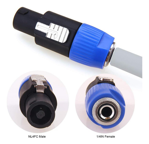 Conector Adaptador Nanyi Speakon A 1/4, Actualizado 1/4 Fem.
