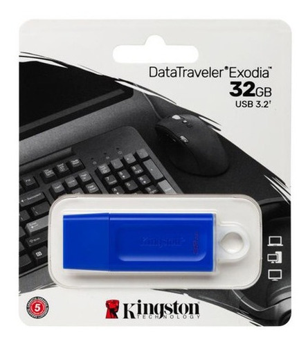 Pendrive Kingston 32gb Exodia Data Traveler 3.2 Azul