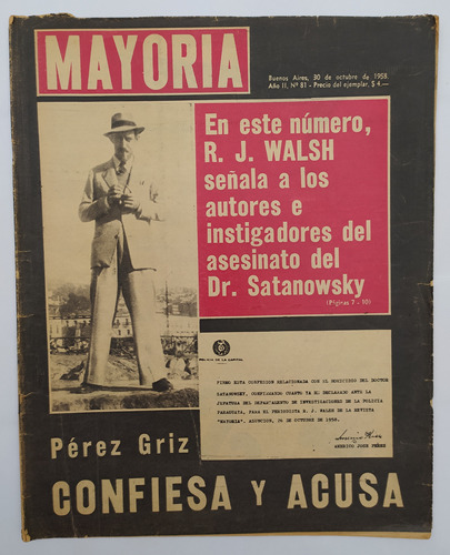 Revista Mayoría 81 Octubre 1958 Walsh Satanowsky Perez Griz 