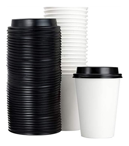 Vaso Para Café Encerado Biodegradable 8 Oz 50 Piezas C/tapa