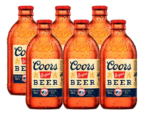 Pack 6 Cervezas Coors Botellin 355 Ml