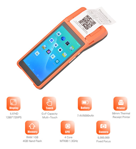 Impresora Portátil Portátil Todo En Uno Pda Smart Pos Termin