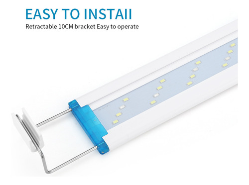 Luz Led Ultrafina Para Acuario, 8 W, Ajustable, 3 Modos De C