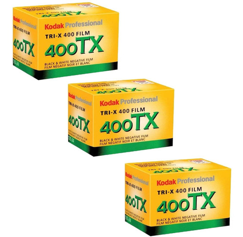 3 Rollos Kodak Tri-x 400tx Blanco Y Negro Iso 400 24 Fotos
