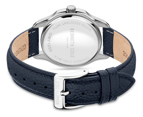 Reloj Hombre Kenneth Cole Kcwgb2125101 New York Color De La Correa Azul Color Del Bisel Plateado Color Del Fondo Plateado