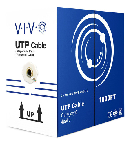 Cable Ethernet Lan Cat-6 Vivo 1.000 Ft Cable Utp Caja De