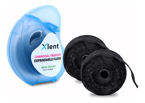 Xlent Carbon Activado Expandible Tratado Con Hilo Dental, Ce