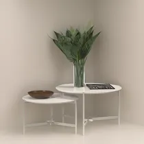 Comprar Mesas De Living Mesa De Centro + Mesa Lateral Ratona Combo Color Off white