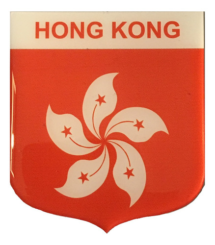 Adesivo Resinado Em Escudo Da Bandeira De Hong Kong