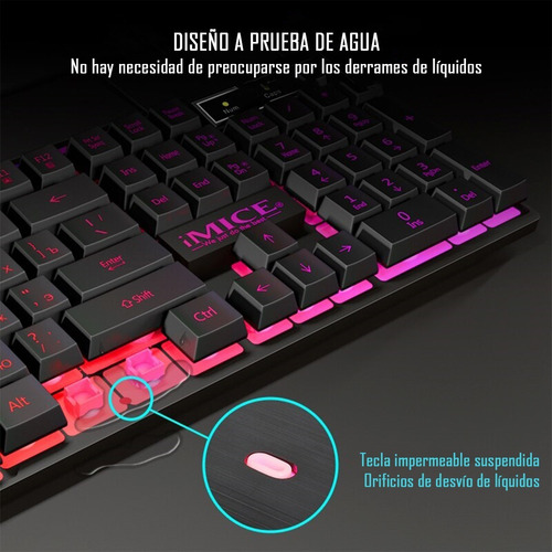 Kit Gamer Imice An-300 Teclado + Mouse + Mousepad Rgb 80x30