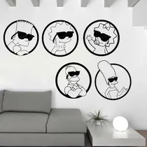 Comprar 5 Cuadros Los Simpson 30x30 - Bart Lisa Homero Marge Maggie Negro