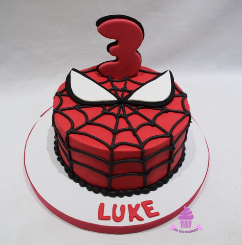 Torta Tematica Spiderman Hombre Araña Con Numero Comestible