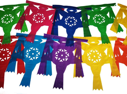 30 Mts De Decoración Toda Ocasion Papel Picado Multicolor