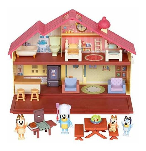 Set De Juego Bbq Casa Mega Paquete Bluey Con 4 Figuras