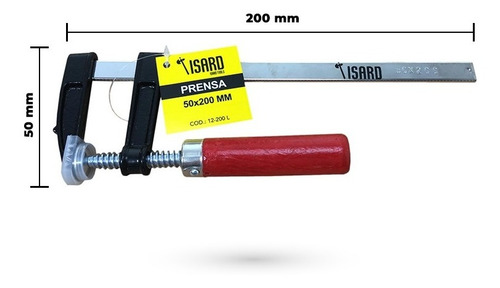 Imagen 2 de 5 de X4 Prensa Sargento Carpintero 50x200 Isard Con Protectores