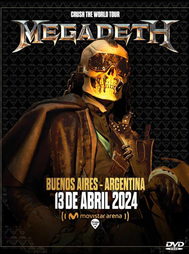 Megadeth 13 De Abril 2024 Movistar Arena - Dvd