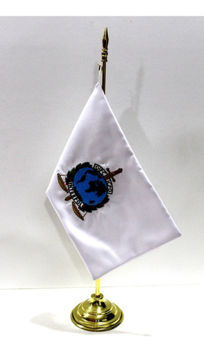 Bandera Escritorio Con Asta Interpol Policia Internacional